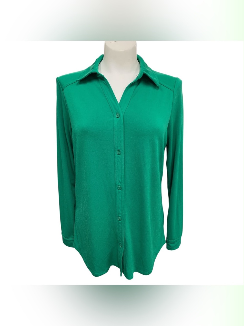 Adrianna Papell Green Button-Front Top Size M